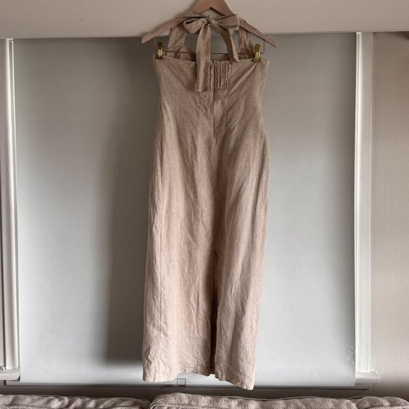 DISSH Willow Natural Linen Halter Dress – Size US 4 / AU 8 - Picture 3 of 8